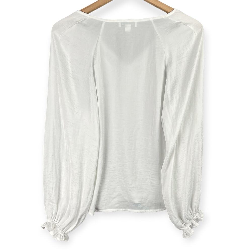 Anthropologie Calligraphie White Gold Beaded Peasant Blouse Women’s S Boho Chic - Picture 4 of 11
